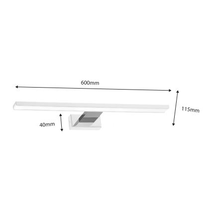 LED spejllampe til badeværelse SHINE LED/13,8W/230V IP44 hvid/skinnende krom