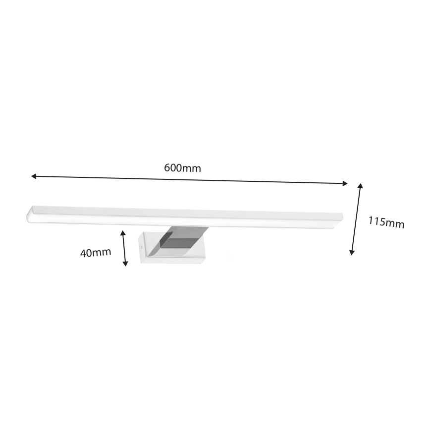 LED spejllampe til badeværelse SHINE LED/13,8W/230V IP44 hvid/skinnende krom