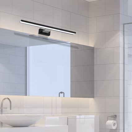 LED spejllampe til badeværelse SHINE LED/13,8W/230V IP44 sort/skinnende krom