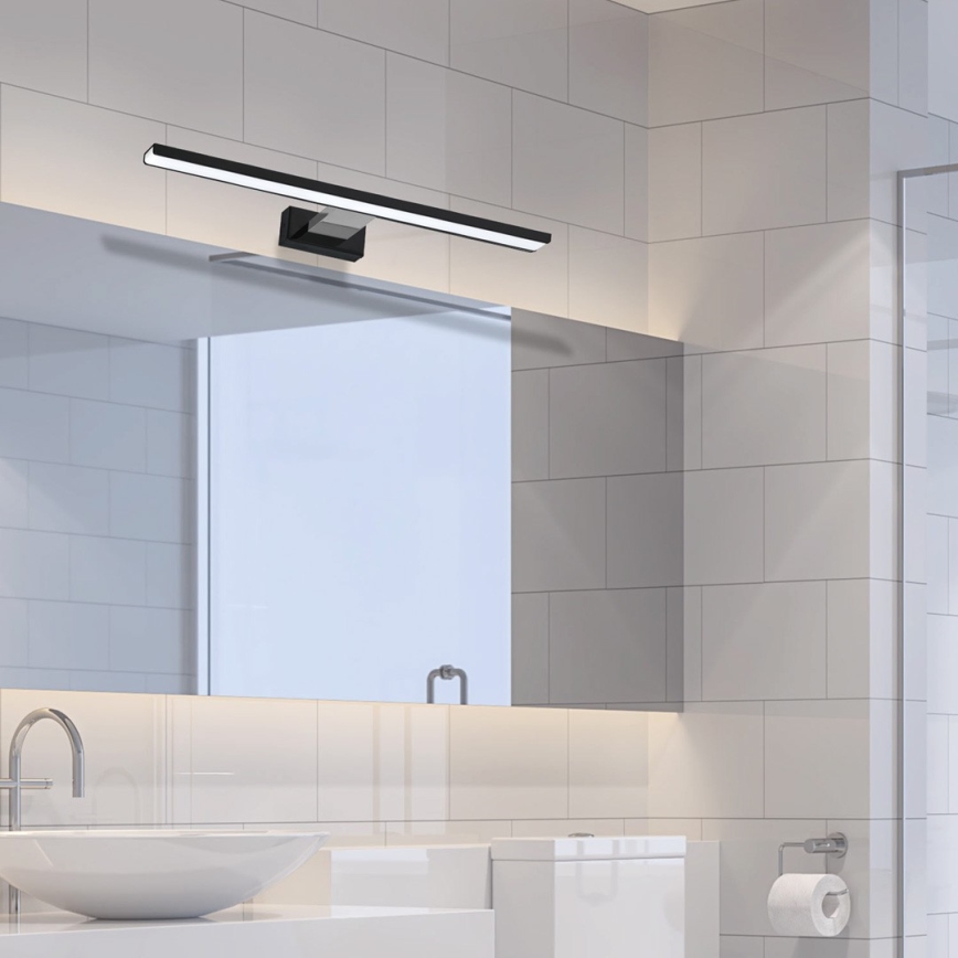LED spejllampe til badeværelse SHINE LED/13,8W/230V IP44 sort/skinnende krom