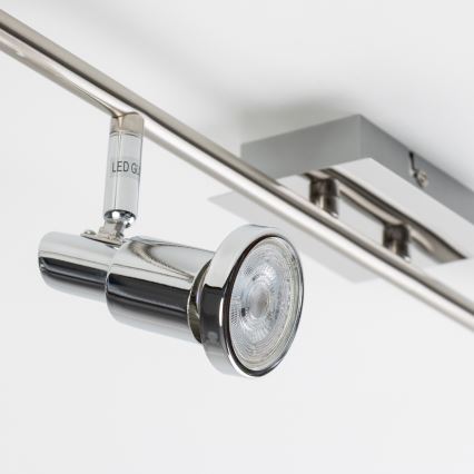 LED-spot 6xGU10/5W/230V, blank krom