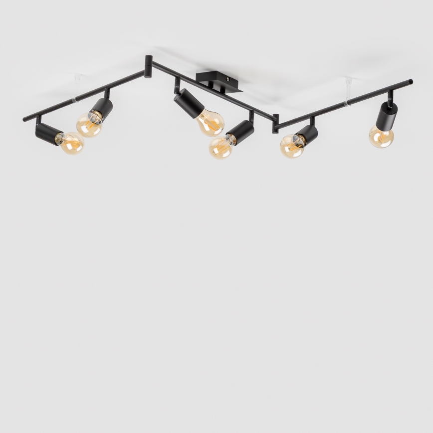 LED spotarmatur 6xE27/6,5W/230V sort