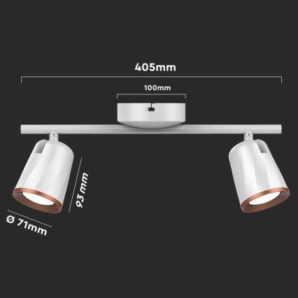 LED spotlampe 2xLED/5W/230V 3000K hvid