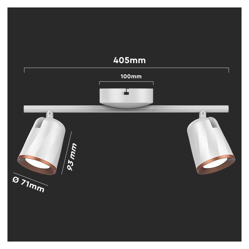 LED spotlampe 2xLED/5W/230V 3000K hvid