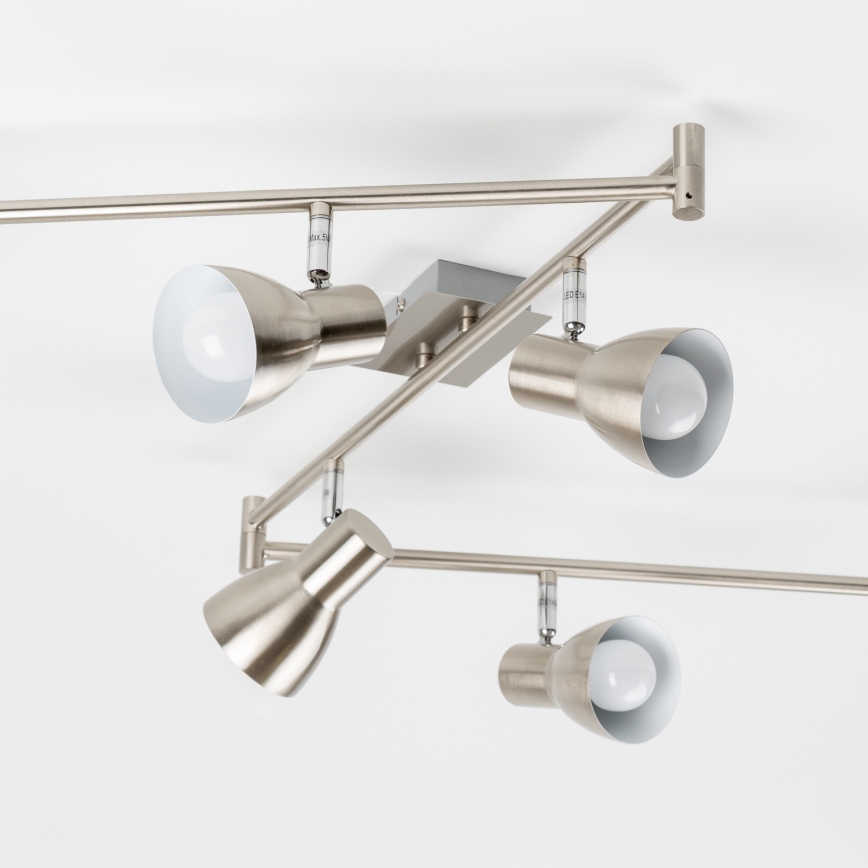 LED-spotlampe 6 x E14/5 W/230 V, mat krom