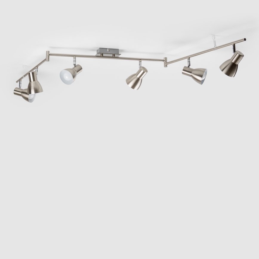 LED-spotlampe 6 x E14/5 W/230 V, mat krom