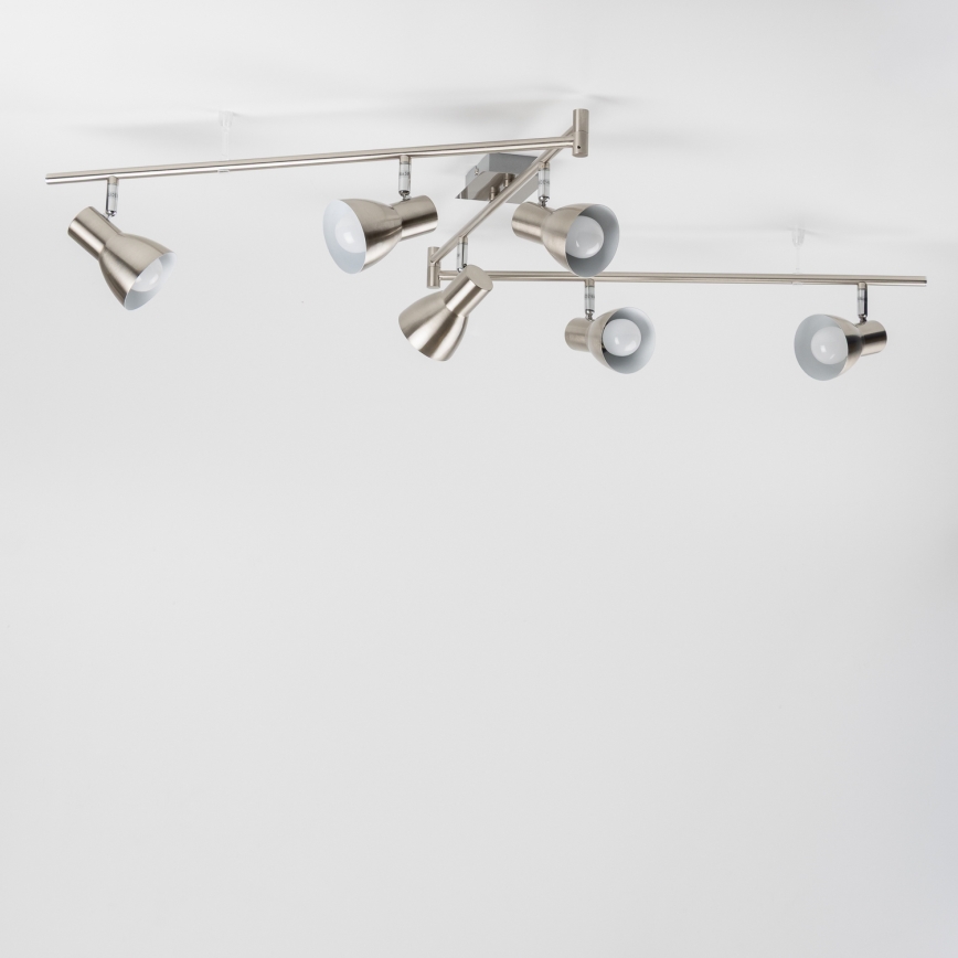 LED-spotlampe 6 x E14/5 W/230 V, mat krom