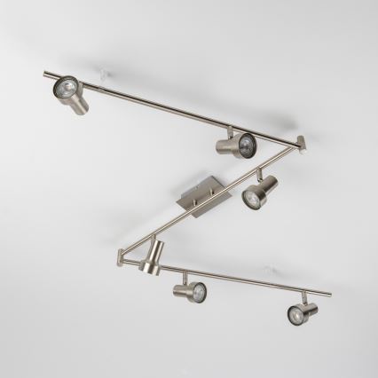 LED spotlampe 6xGU10/4,7W/230V mat krom