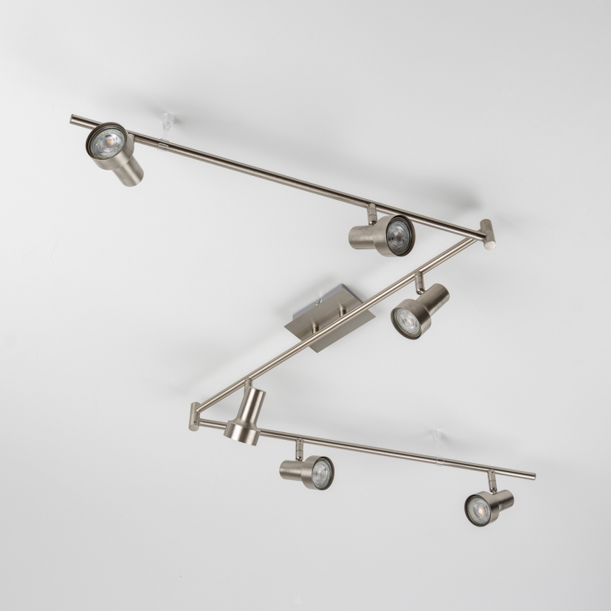 LED spotlampe 6xGU10/4,7W/230V mat krom