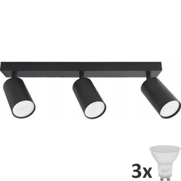 LED spotlampe ANGIE 3xGU10/6W/230V sort