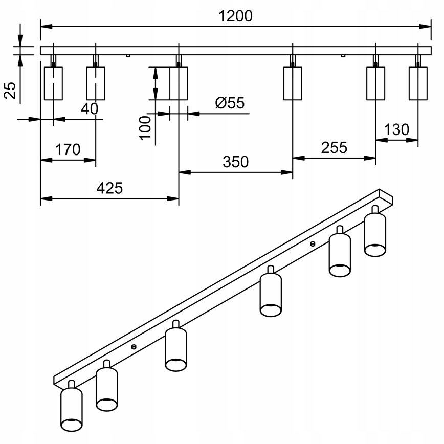 LED spotlampe ANGIE 6xGU10/6W/230V hvid