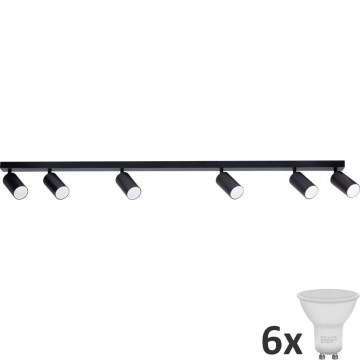 LED spotlampe ANGIE 6xGU10/6W/230V sort