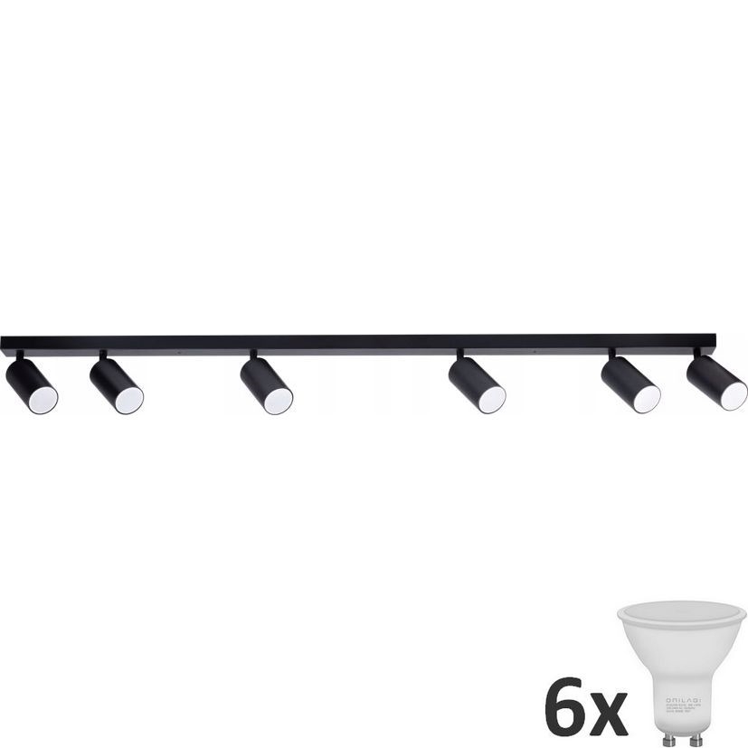 LED spotlampe ANGIE 6xGU10/6W/230V sort