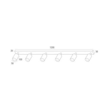 LED spotlampe ANGIE 6xGU10/6W/230V sort