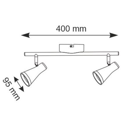 LED spotlampe BERG 2xLED/4,2W/230V sort
