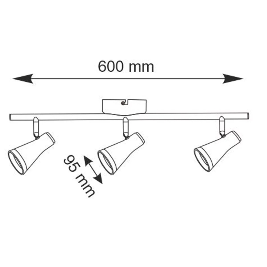 LED spotlampe BERG 3xLED/4,2W/230V sort