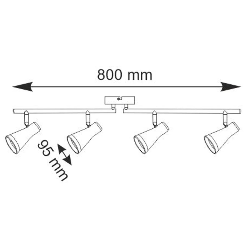 LED spotlampe BERG 4xLED/4,2W/230V sort