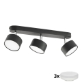 LED-spotlampe CLARK 3xGX53/10W/230V sort