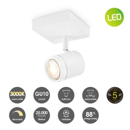 LED spotlampe dæmpbar MANU 1xGU10/5,8W/230V hvid