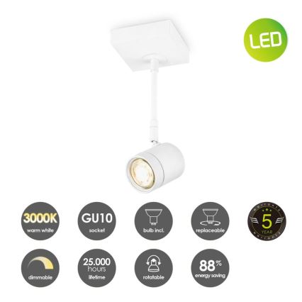 LED spotlampe dæmpbar MANU 1xGU10/5,8W/230V hvid