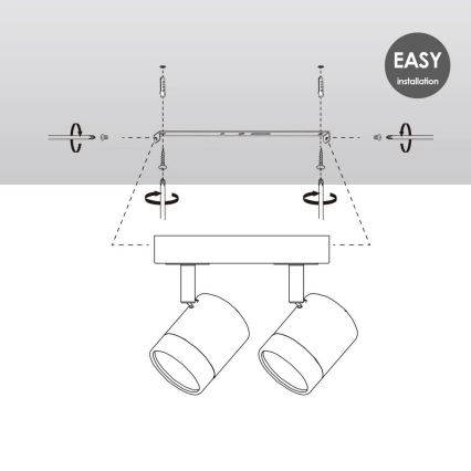 LED spotlampe dæmpbar MANU 2xGU10/5,8W/230V hvid