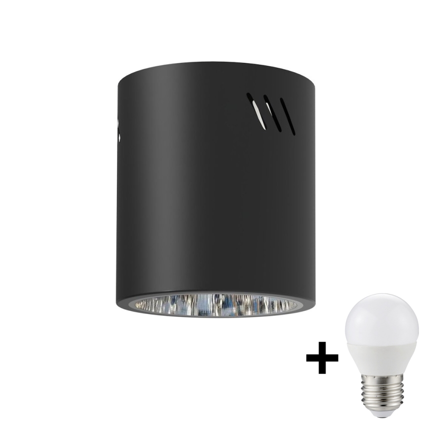 LED spotlampe GEORGE 1xE27/6W/230V diameter 11 cm sort