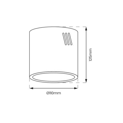 LED spotlampe GEORGE 1xE27/6W/230V diameter 11 cm sort