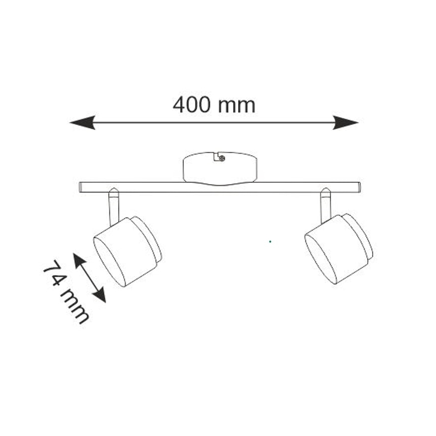 LED spotlampe KUBIK 2xLED/4,2W/230V sort