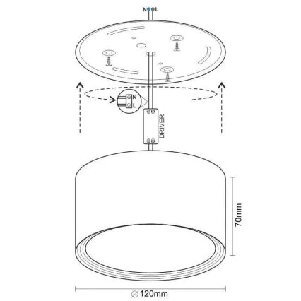 LED spotlampe LED/14W/230V 4000K diameter 12 cm hvid