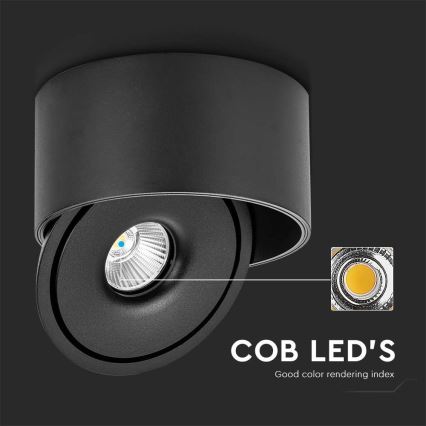 LED Fleksibel spotlampe LED/20W/230V 3000/4000/6400K CRI 90 sort