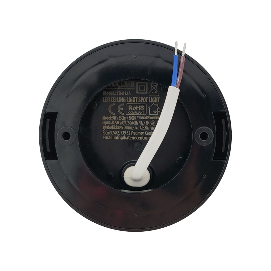 LED-spotlampe LED/9W/230V Ø 9 cm sort