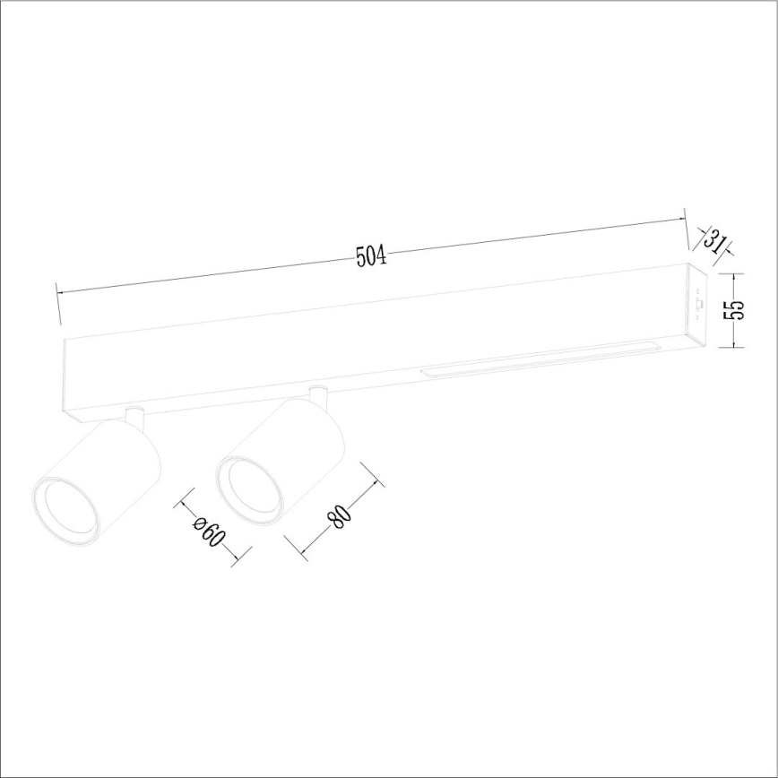 LED spotlampe MAGNET LED/5W/230V + 2xGU10/60W 3000/4000K hvid