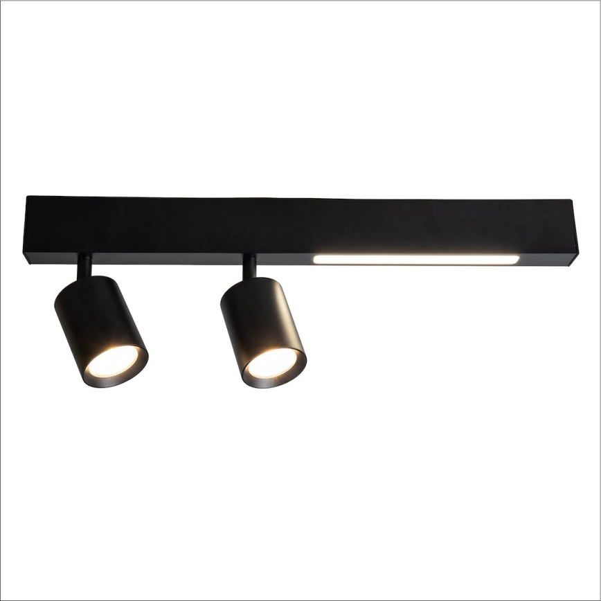 LED spotlampe MAGNET LED/5W/230V + 2xGU10/60W 3000/4000K sort
