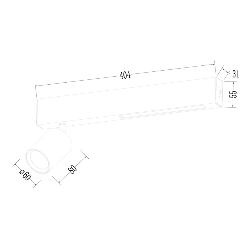 LED spotlampe MAGNET LED/5W/230V + 2xGU10/60W 3000/4000K sort
