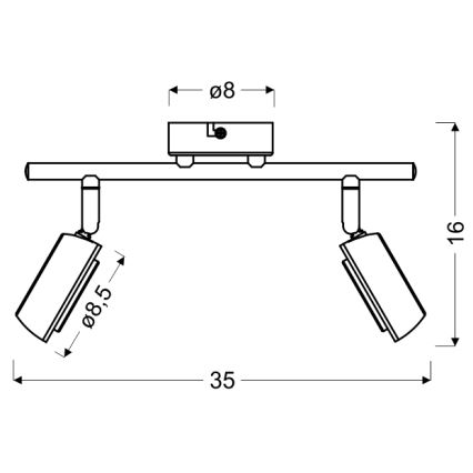 LED spotlampe MILD 2xLED/6W/230V grå