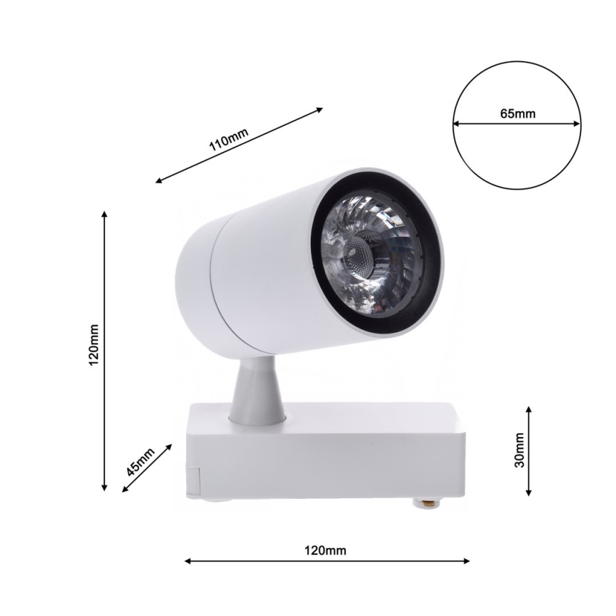 LED spotlampe til lysskinne TRACK LIGHT LED/7W/230V 4000K hvid
