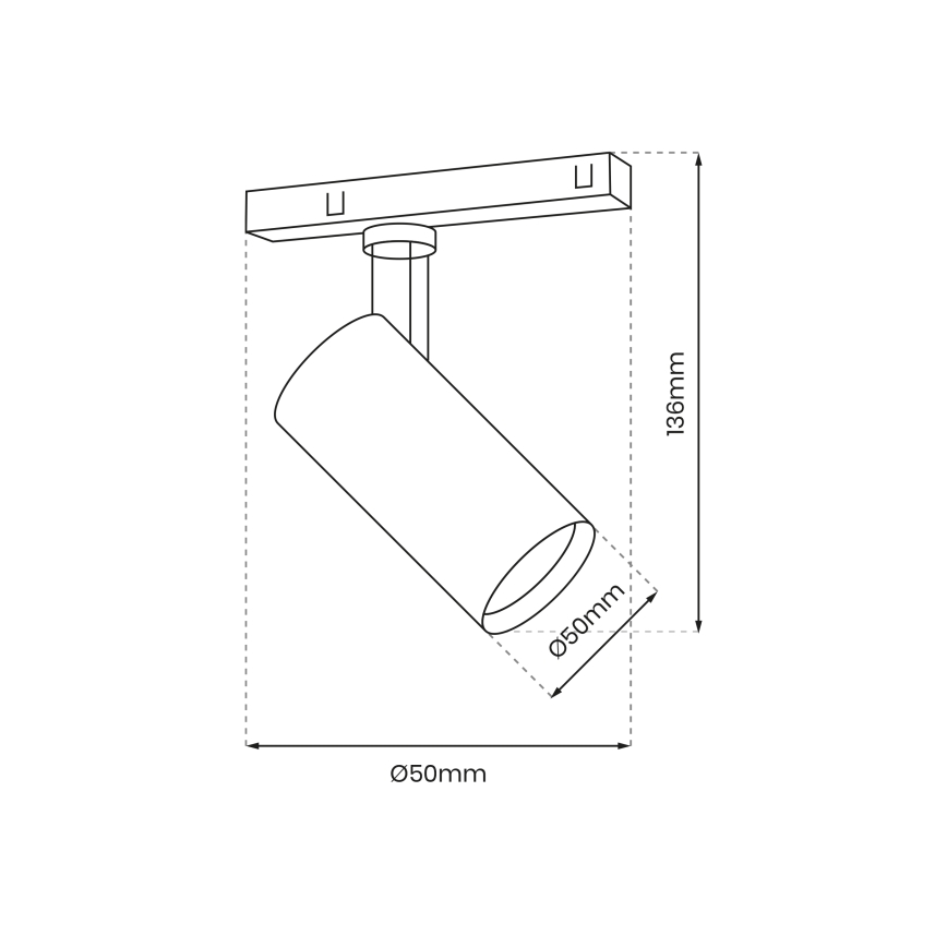 LED Spotlampe til skinnesystem MAGNETIC TRACK LED/10W/48V sort