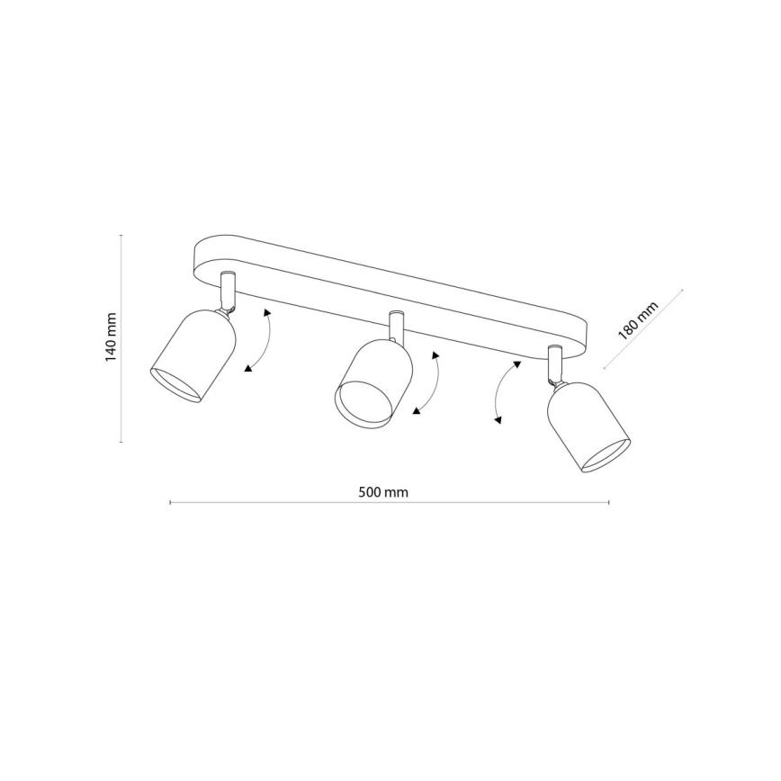 LED-spotlampe TOP 2 x GU10, 10 W, 230 V, sort/guld