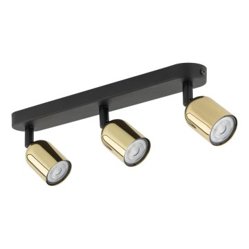 LED spotlampe TOP 3xGU10/10W/230V sort/guld