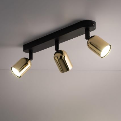 LED spotlampe TOP 3xGU10/10W/230V sort/guld