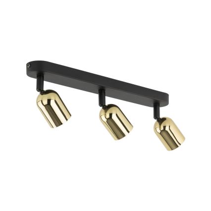 LED spotlampe TOP 3xGU10/10W/230V sort/guld