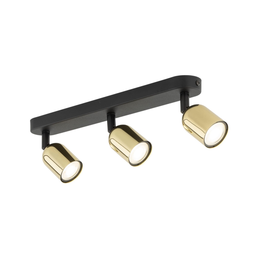 LED spotlampe TOP 3xGU10/10W/230V sort/guld