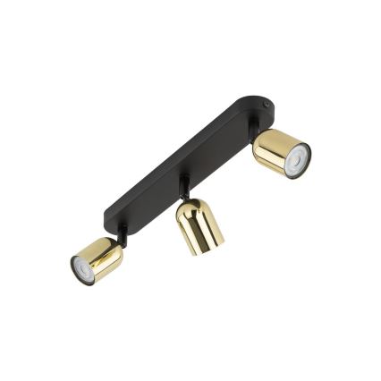 LED spotlampe TOP 3xGU10/10W/230V sort/guld