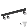 LED spotlampe TOP 3xGU10/10W/230V sort