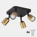 LED spotlampe TOP 4xGU10/10W/230V guld/sort