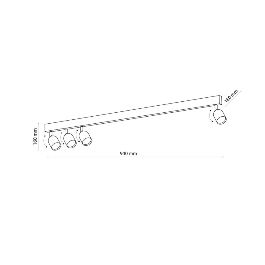 LED-spotlampe TOP 4xGU10/10W/230V sort/guld