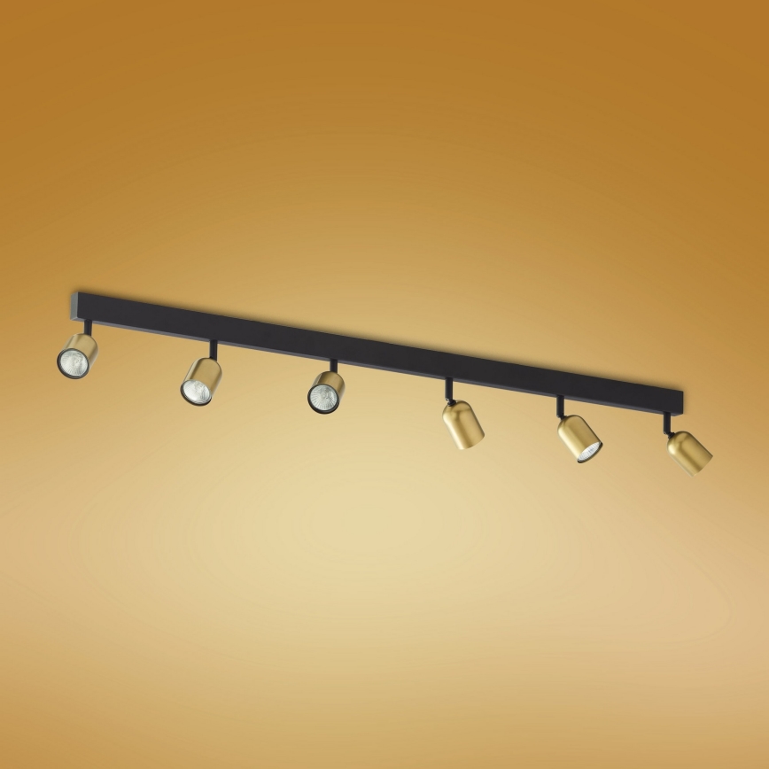 LED spotlampe TOP 6xGU10/10W/230V guld/sort