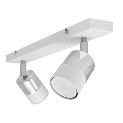 LED spotlampe TUBSSON 2xGU10/4,8W/230V hvid/skinnende krom