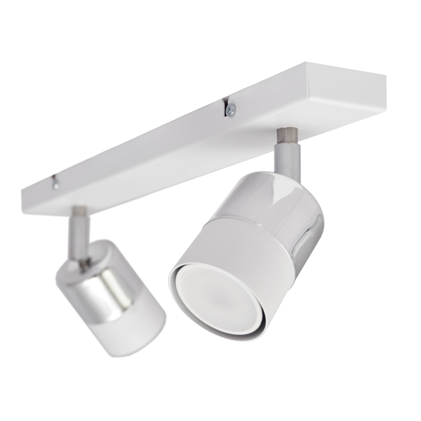 LED spotlampe TUBSSON 2xGU10/4,8W/230V hvid/skinnende krom