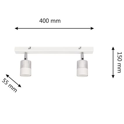 LED spotlampe TUBSSON 2xGU10/4,8W/230V hvid/skinnende krom